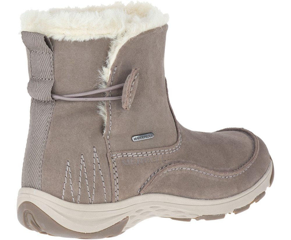 Kozaki Merrell Damskie Beżowe - Approach Sage Pull On Polar Waterproof - 192463-TLN